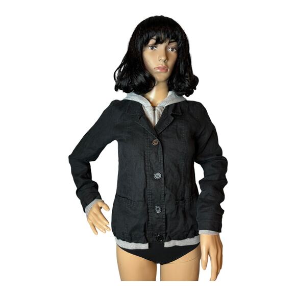 Central Park West Sahara Hooded jacket in Linen Black & Gray size XS - Picture 13 of 14